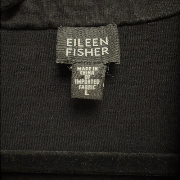 Eileen Fisher Cotton Knit Cardigan Black Jacket With Hidden Button Closure - Picture 11 of 11